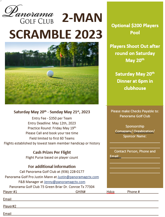 Tournaments Panorama Golf Club